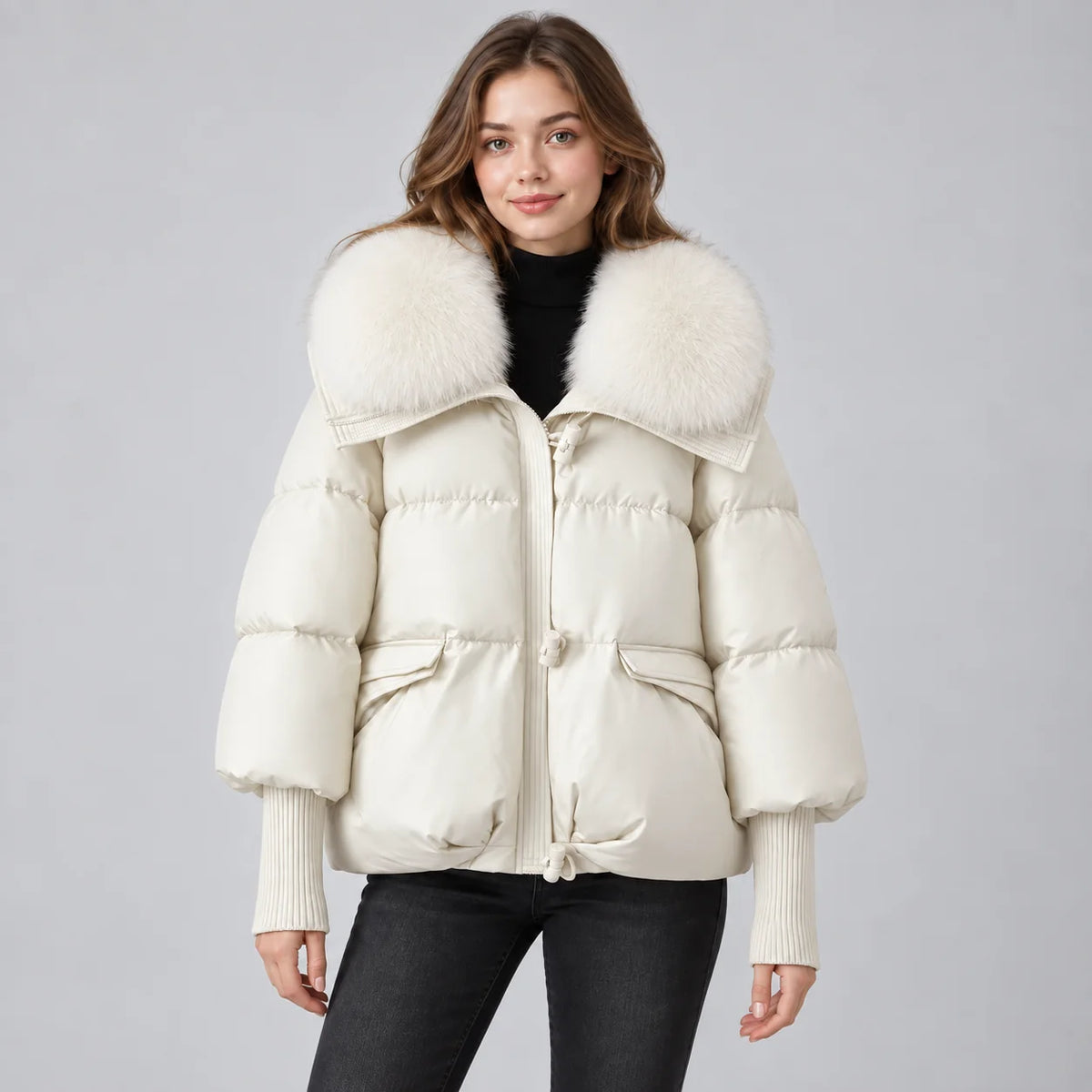 Mira Women's Parka Coat | Padded Insulation, Faux Fur Collar 4
