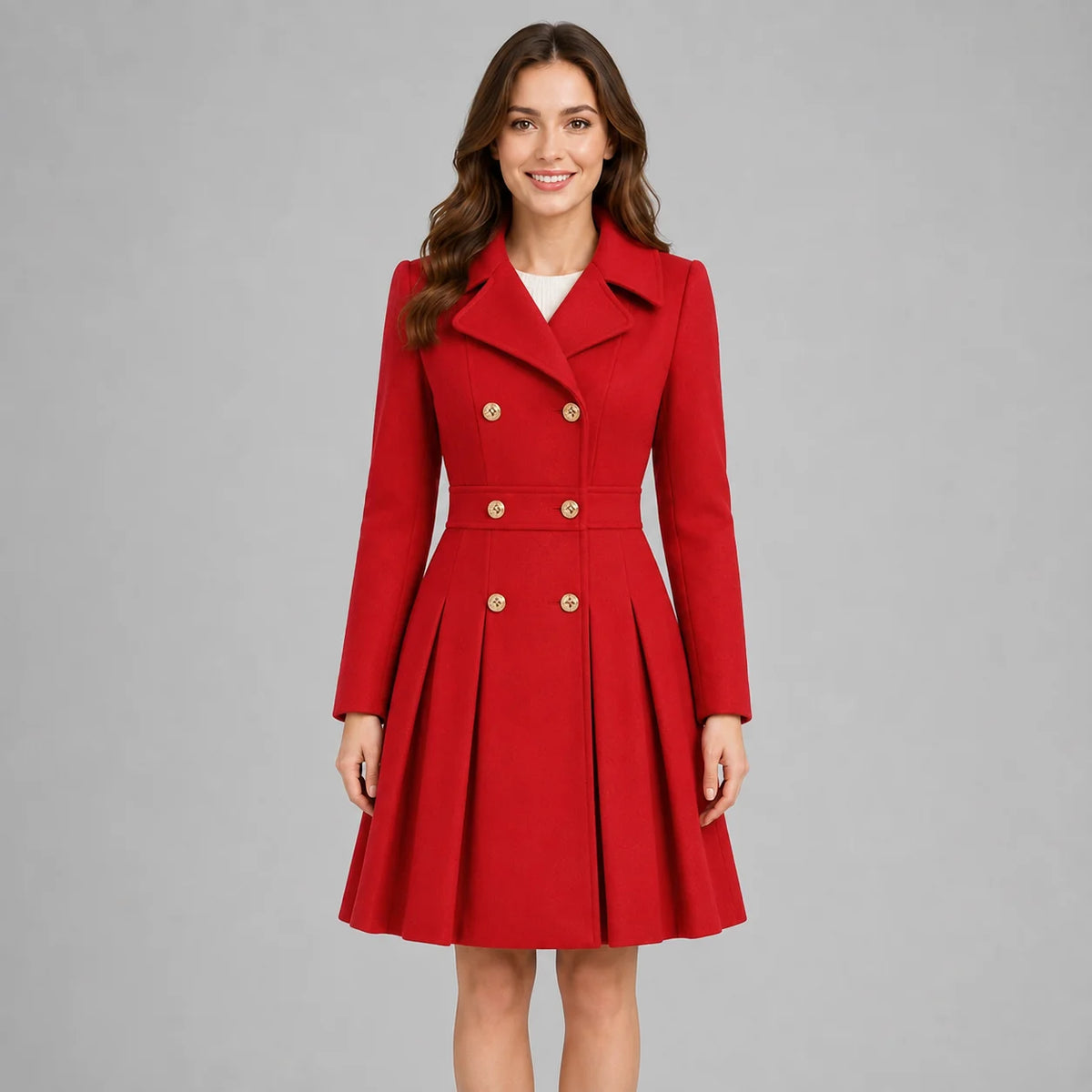 Mirella Women's Coat | Double Breasted, Flared Silhouette 8