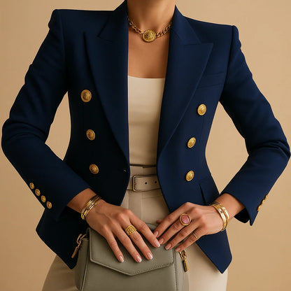 Brielle Women's Black Blazer | Long Elegant Silhouette, Versatile Outerwear 3
