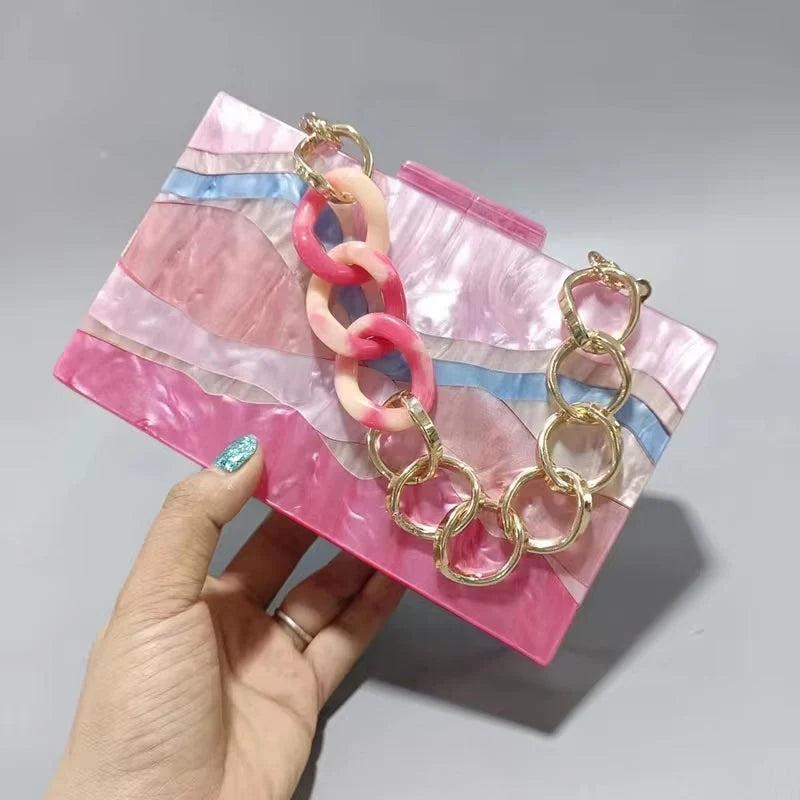 Carmine Women's Handbag | Acrylic Chain Box Purse, Compact Design 2