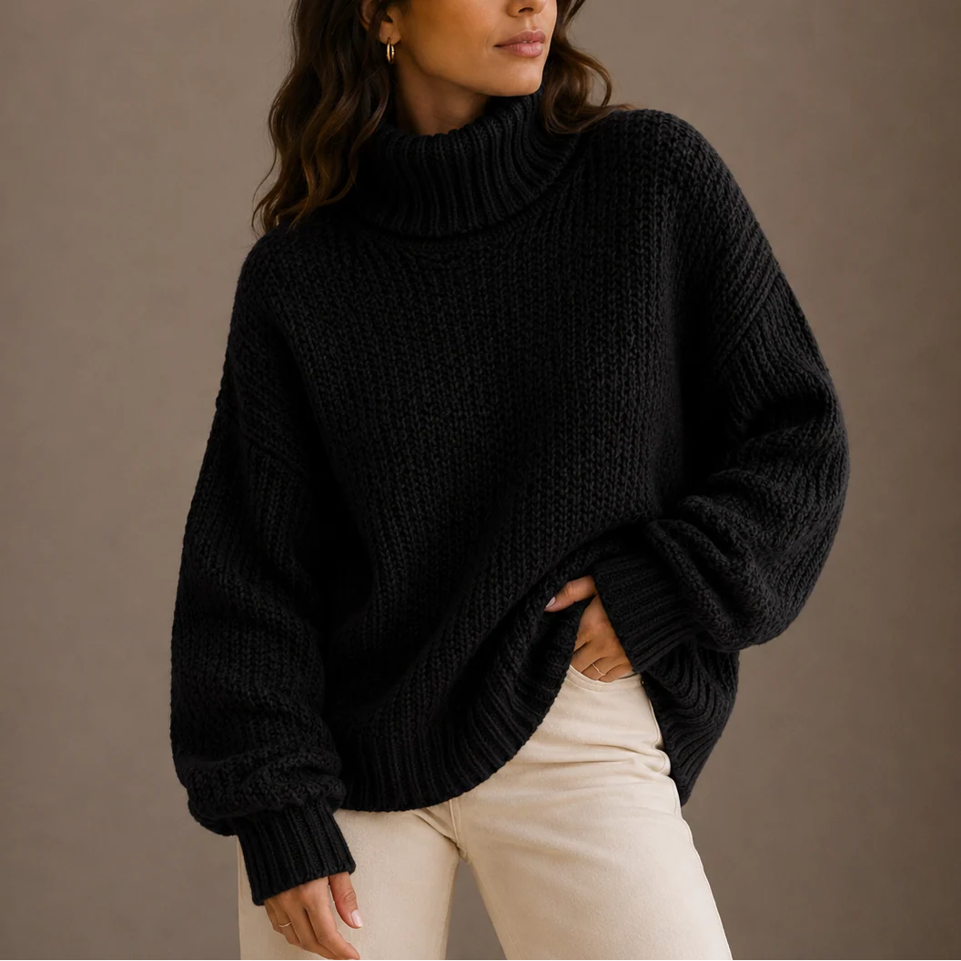 Celia Women's Chunky Turtleneck Sweater | Oversized Knit, Cozy Warmth 2