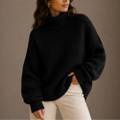 Celia Women's Chunky Turtleneck Sweater | Oversized Knit, Cozy Warmth 2