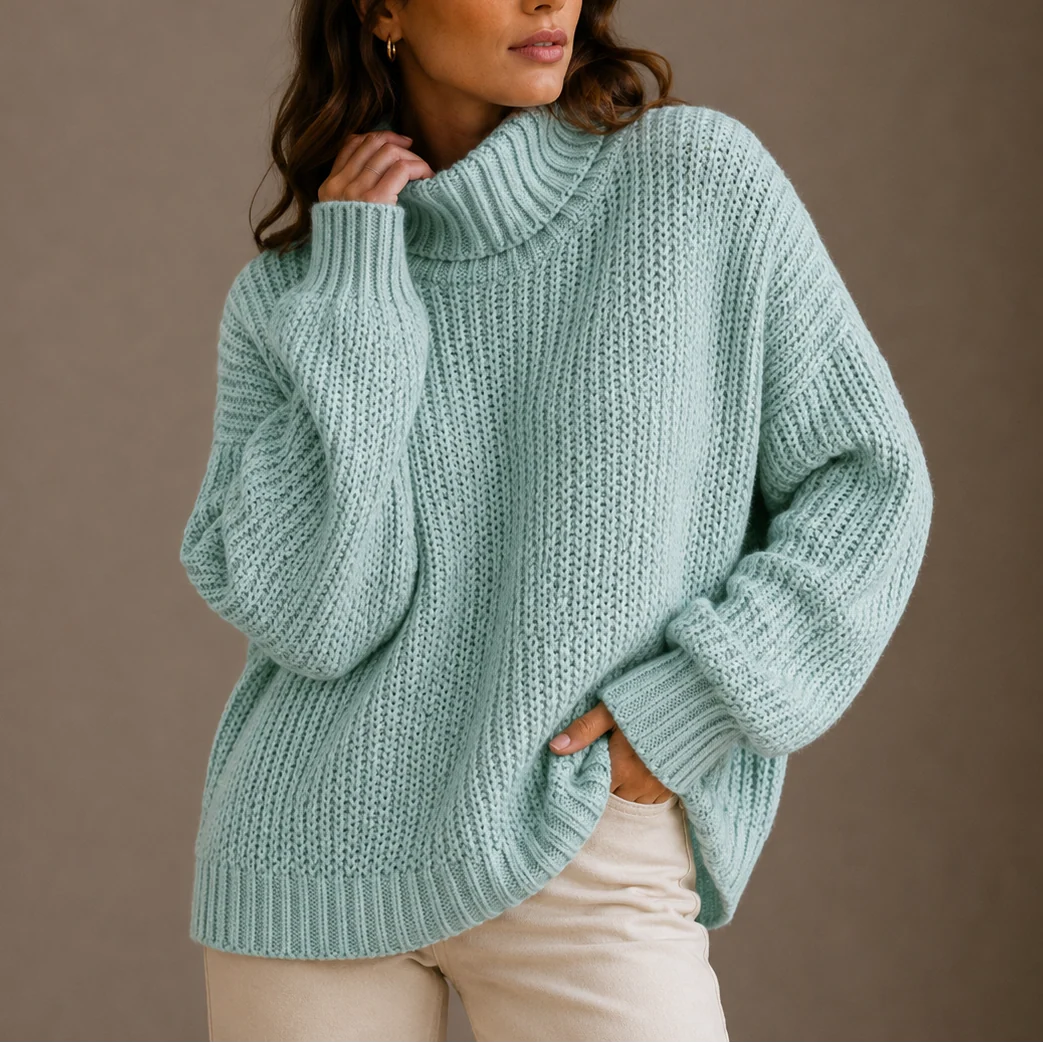 Celia Women's Chunky Turtleneck Sweater | Oversized Knit, Cozy Warmth 5