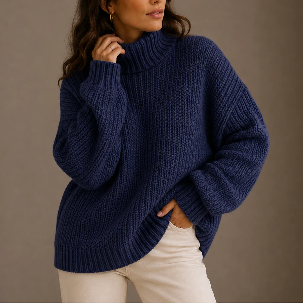 Celia Women's Chunky Turtleneck Sweater | Oversized Knit, Cozy Warmth 6