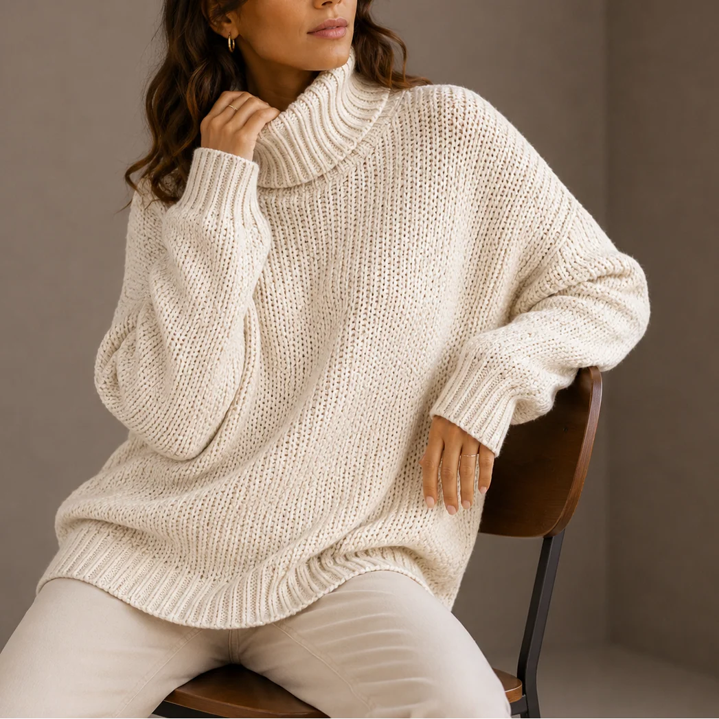 Celia Women's Chunky Turtleneck Sweater | Oversized Knit, Cozy Warmth 7