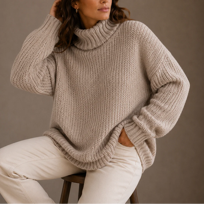 Celia Women's Chunky Turtleneck Sweater | Oversized Knit, Cozy Warmth 8