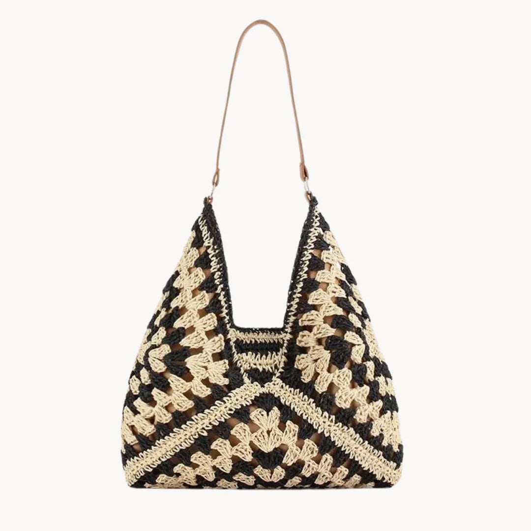 Celine Women's Straw Tote Bag | Woven Design, Leather Straps 2
