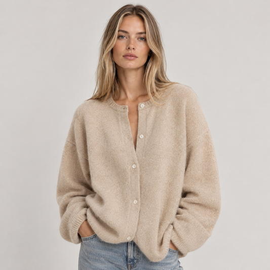 Talia Women's Cardigan | Fluffy Brushed Knit, Oversized Fit