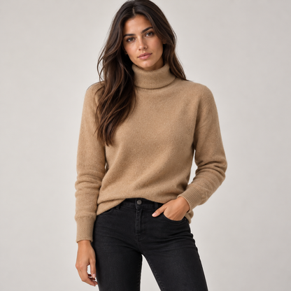 Talia Women's Classic Turtleneck Sweater | Soft Knit, Regular Fit