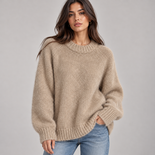 Rina Women's Knit Jumper | Fluffy Texture Relaxed Fit