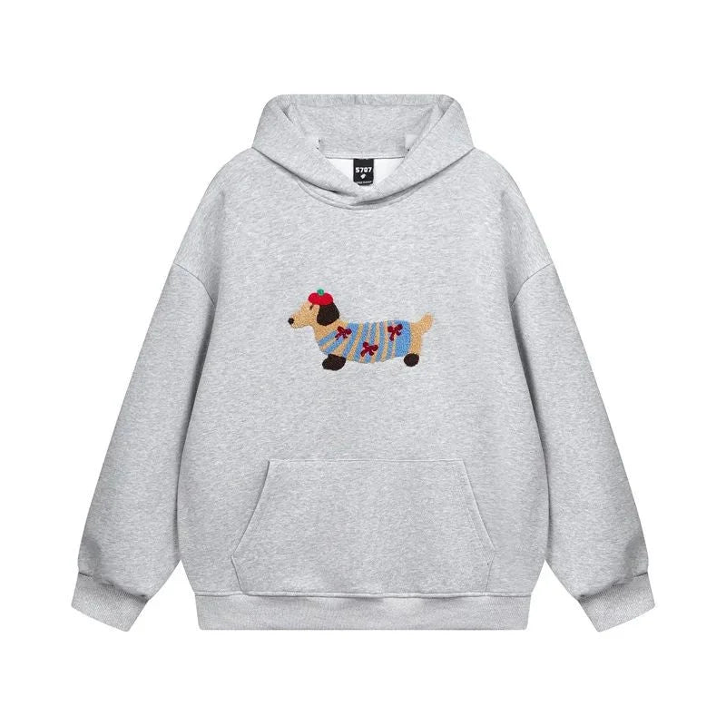 Dalia Women's Hoodie | Oversized Cotton Blend with Embroidered Dachshund Design 4
