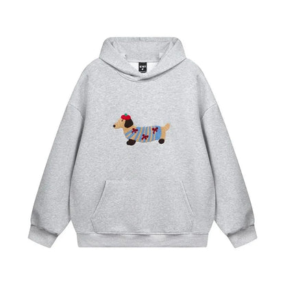 Dalia Women's Hoodie | Oversized Cotton Blend with Embroidered Dachshund Design 4