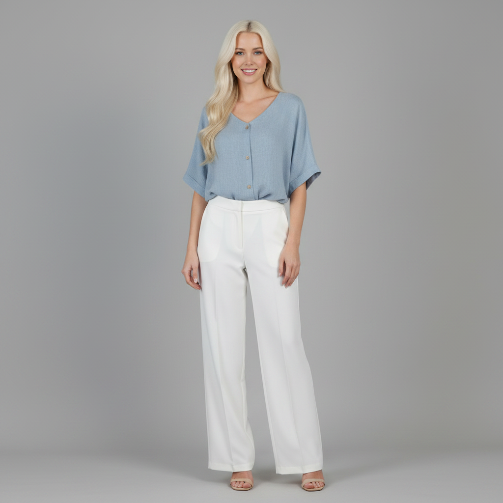 Elegant V-Neck Blouse | Women's Long Sleeve Top