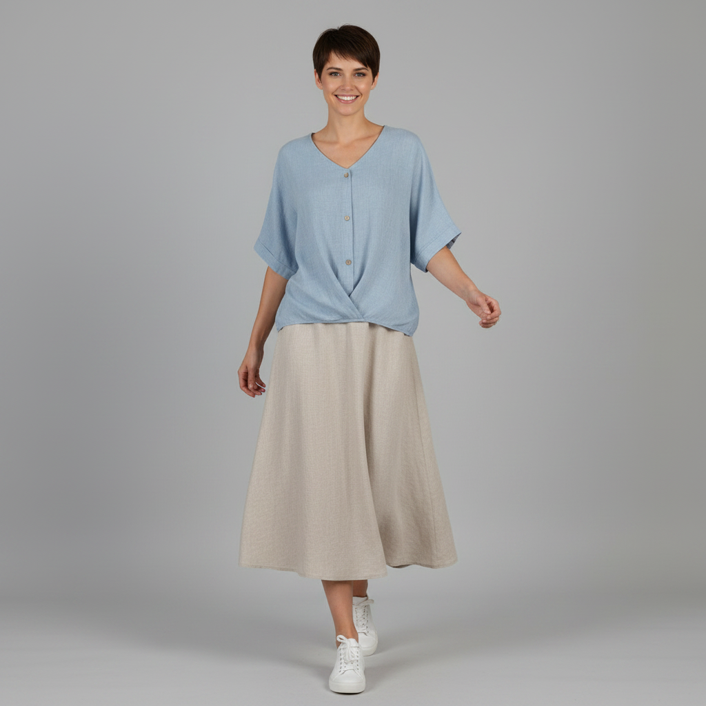 Elegant V-Neck Blouse | Women's Long Sleeve Top