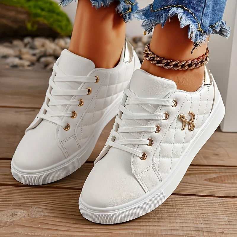 Felicity Women's Lightweight Sneakers | Embellished Gold Accents 3