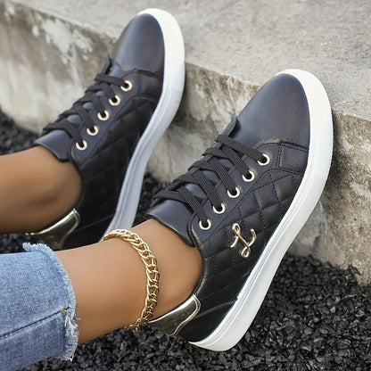 Felicity Women's Lightweight Sneakers | Embellished Gold Accents 5