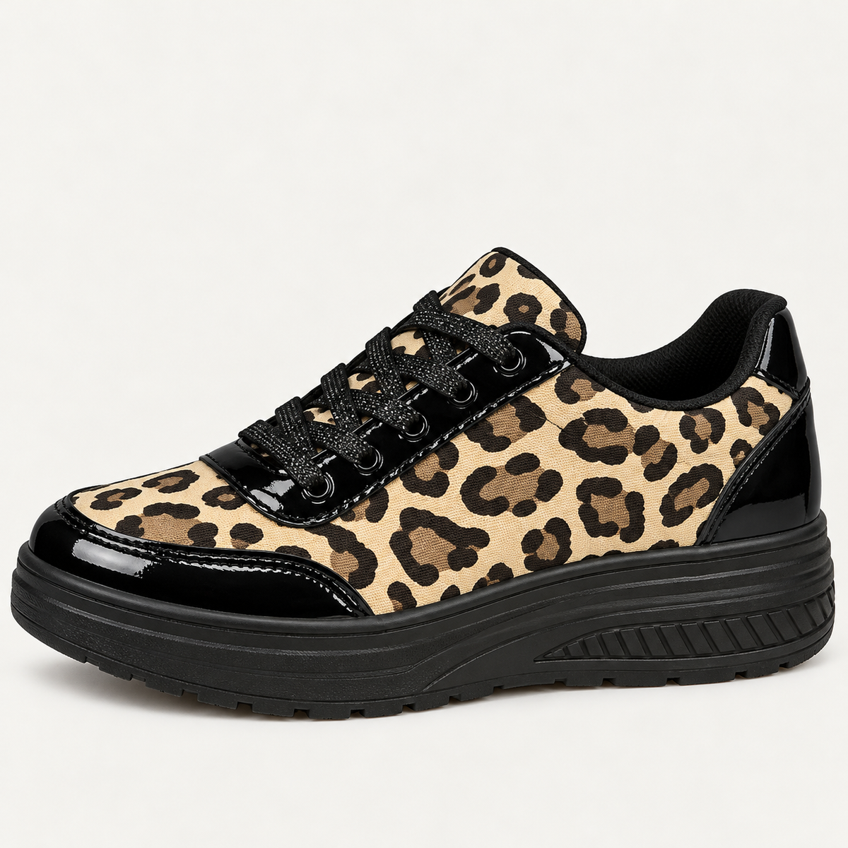 Isadora Women's Platform Wedge Trainers | Leopard Print, Anti-Slip Sole