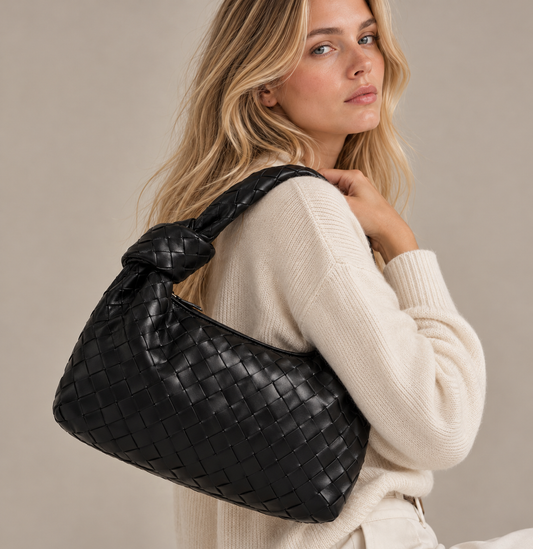 Marigold Women's Mini Handle Bag | Braided Vegan Leather Compact