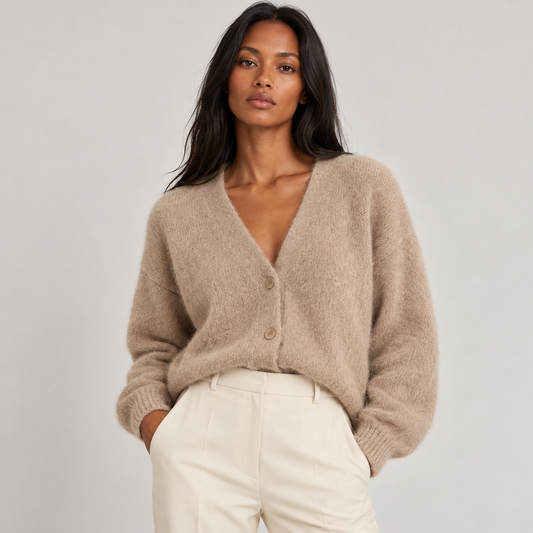 Sela Women's Cardigan | Soft Fluffy Knit, Relaxed Fit