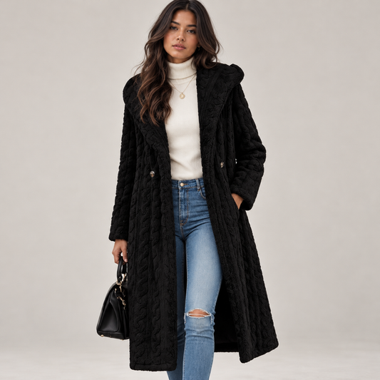 Varlowe Women's Coat | Faux Fur, Maxi Length, Wide Lapel