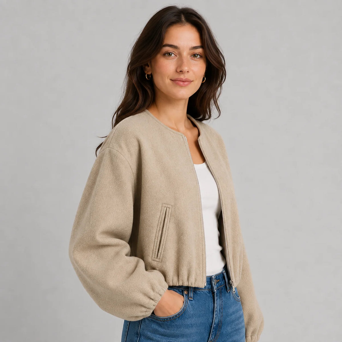 Mira Women's Bomber Jacket | Lightweight Relaxed Fit Casual 2