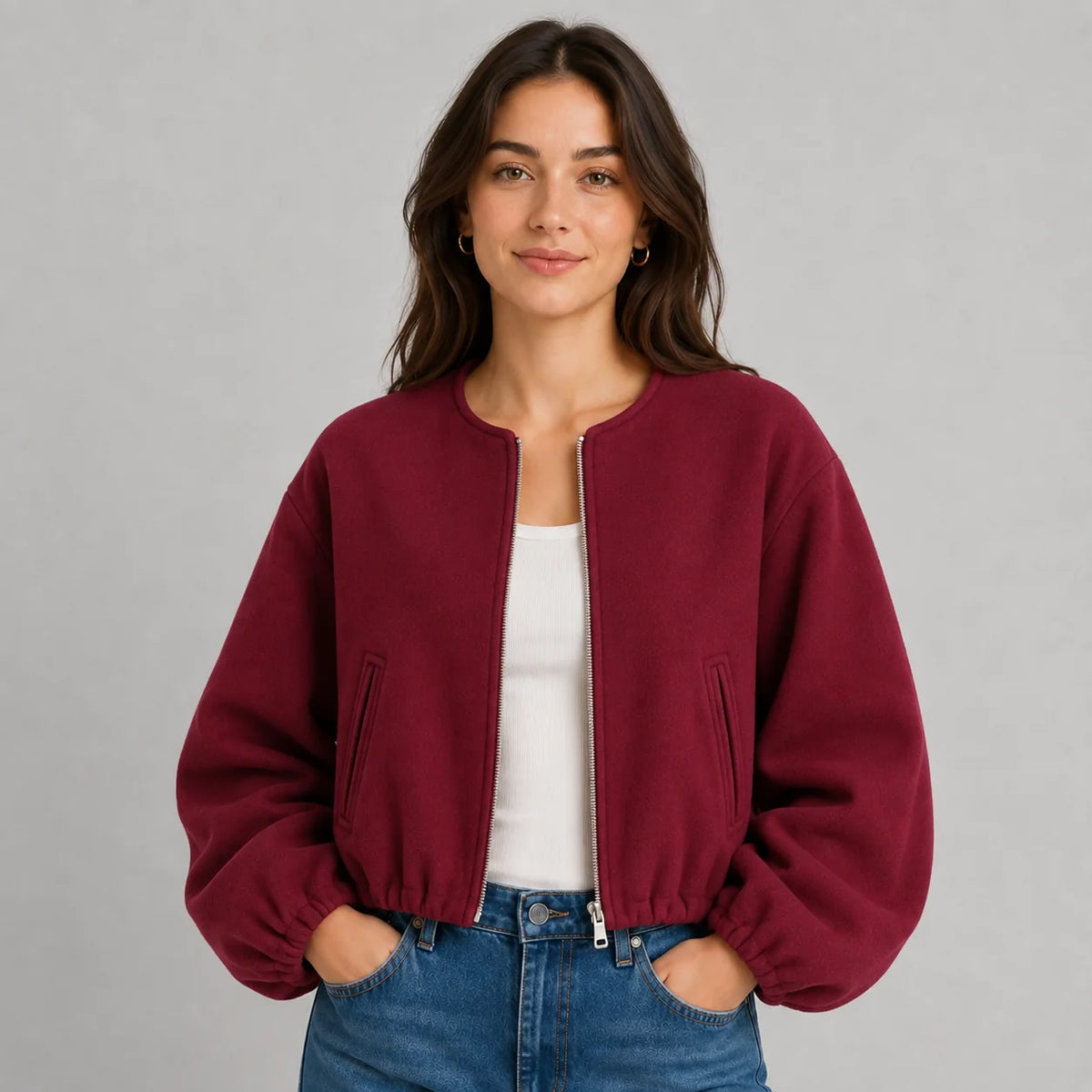 Mira Women's Bomber Jacket | Lightweight Relaxed Fit Casual 3