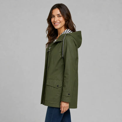Mira Women's Hooded Trench Coat | Button Front, Longline Silhouette 2
