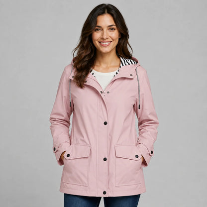 Mira Women's Hooded Trench Coat | Button Front, Longline Silhouette 8