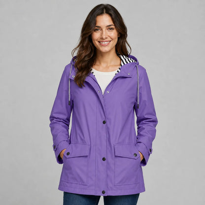 Mira Women's Hooded Trench Coat | Button Front, Longline Silhouette 9