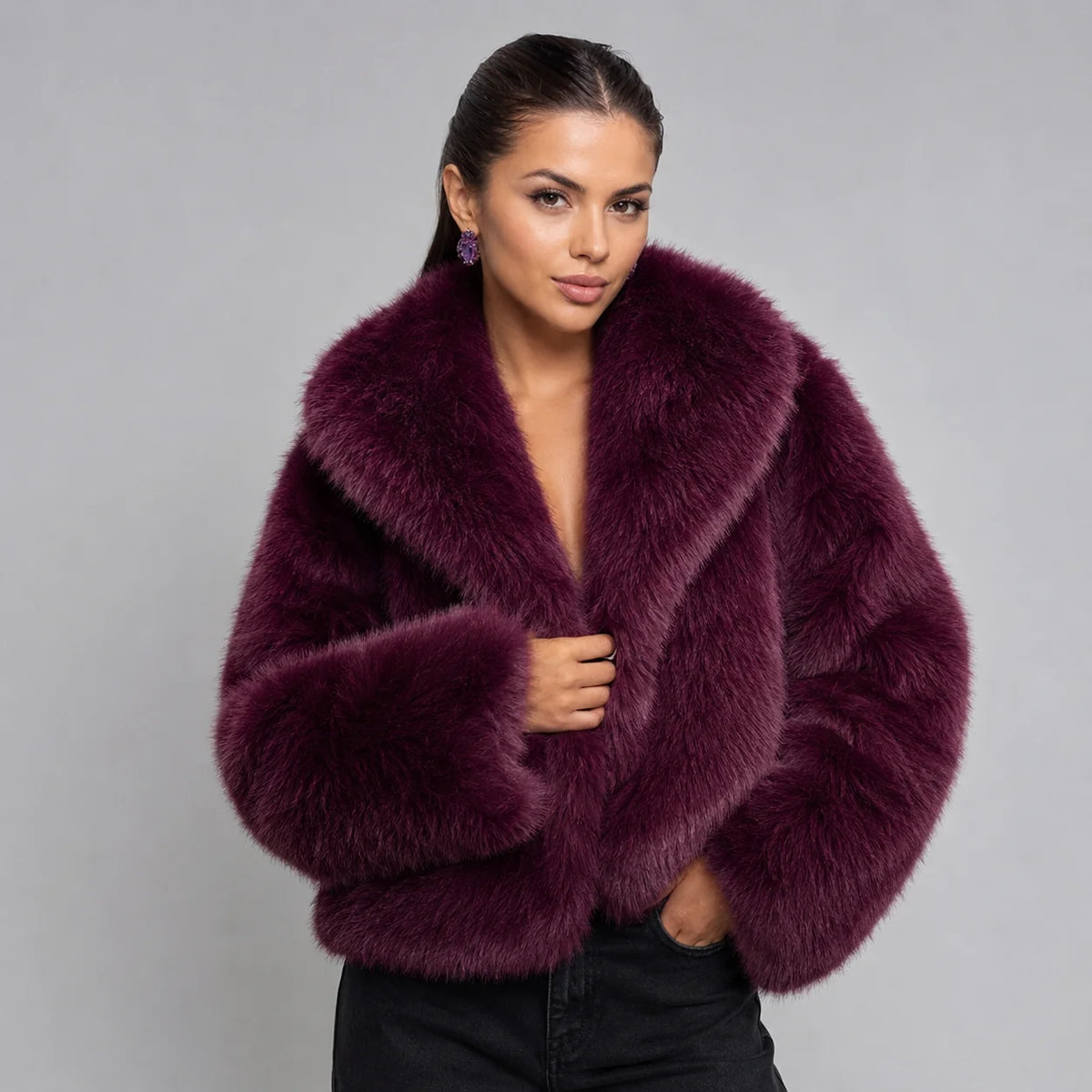 Mira Women's Jacket | Faux Fur, Plush Lined, Loose Fit 4