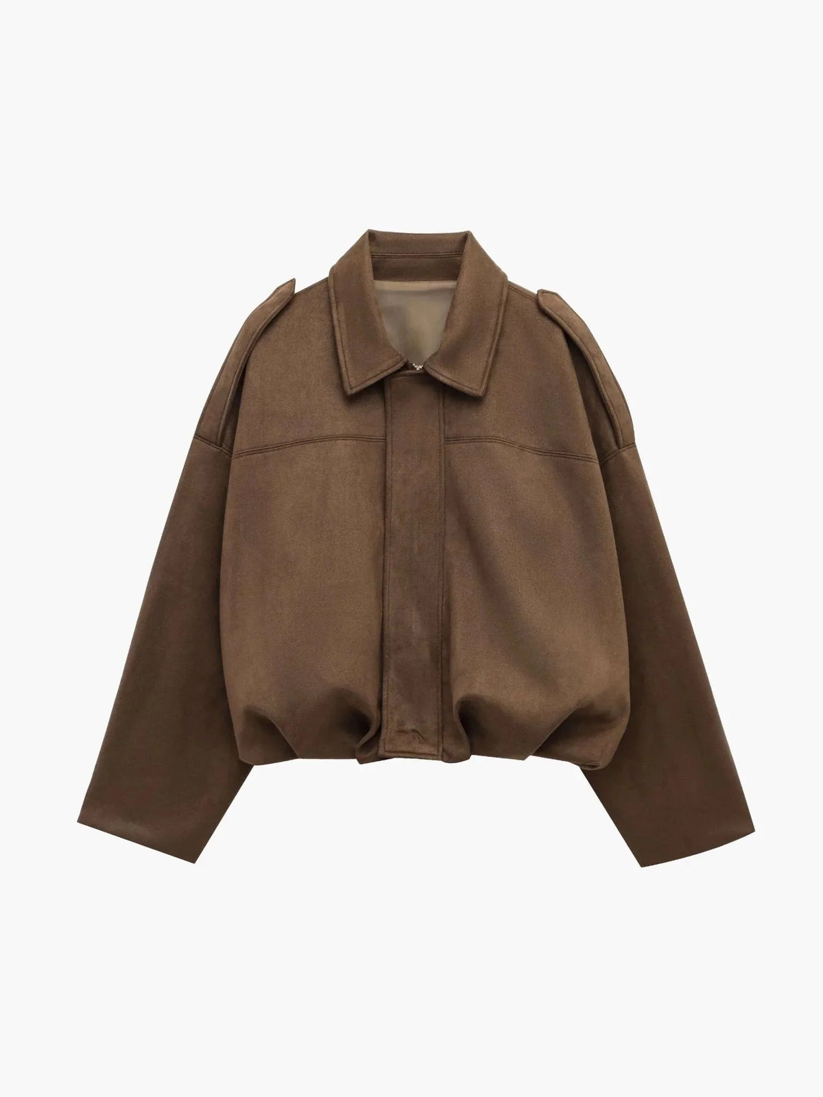 Mira Women's Jacket | Faux Suede, Structured Collar 4