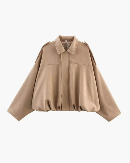 Mira Women's Jacket | Faux Suede, Structured Collar 7