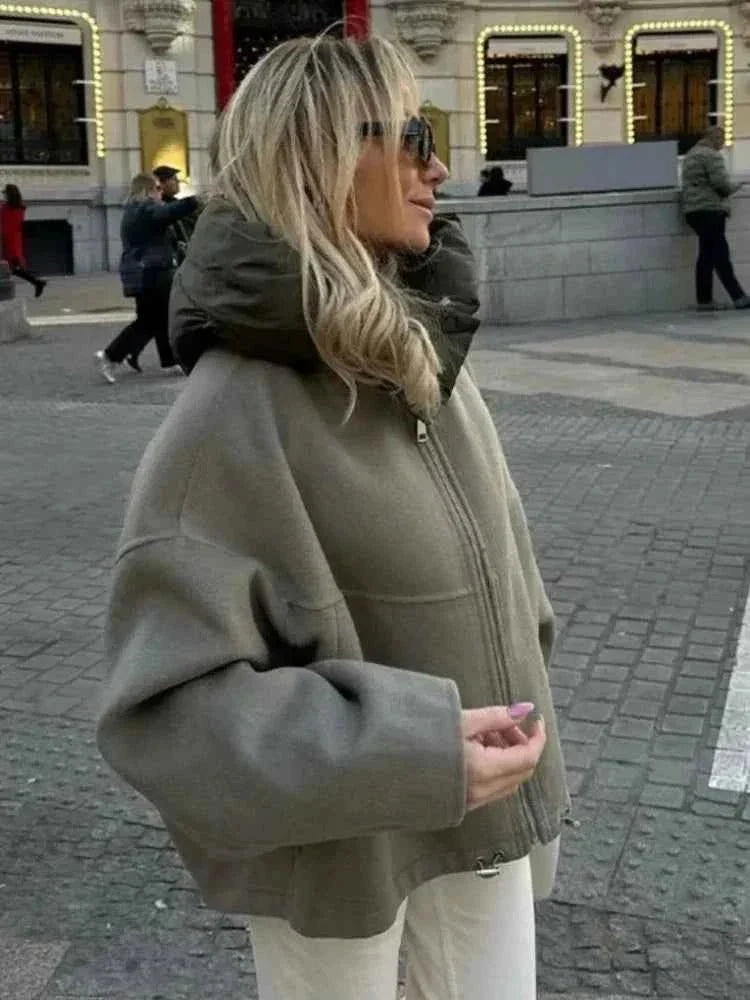 Mira Women's Padded Jacket | Oversized Fit, Hooded, Mid-Hip Length 4