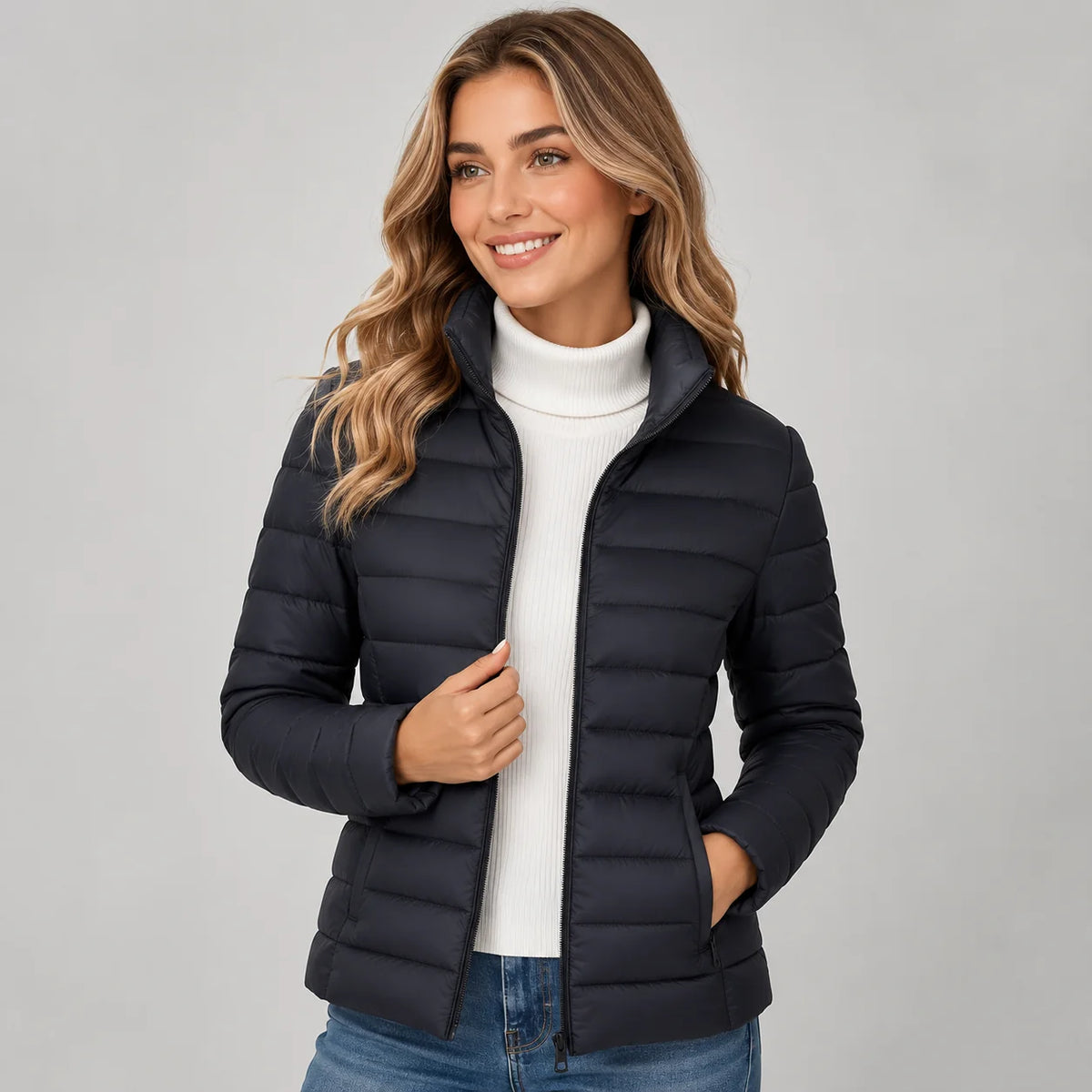 Mira Women's Puffer Jacket | Lightweight, Channel-Quilted, Slim Fit 0