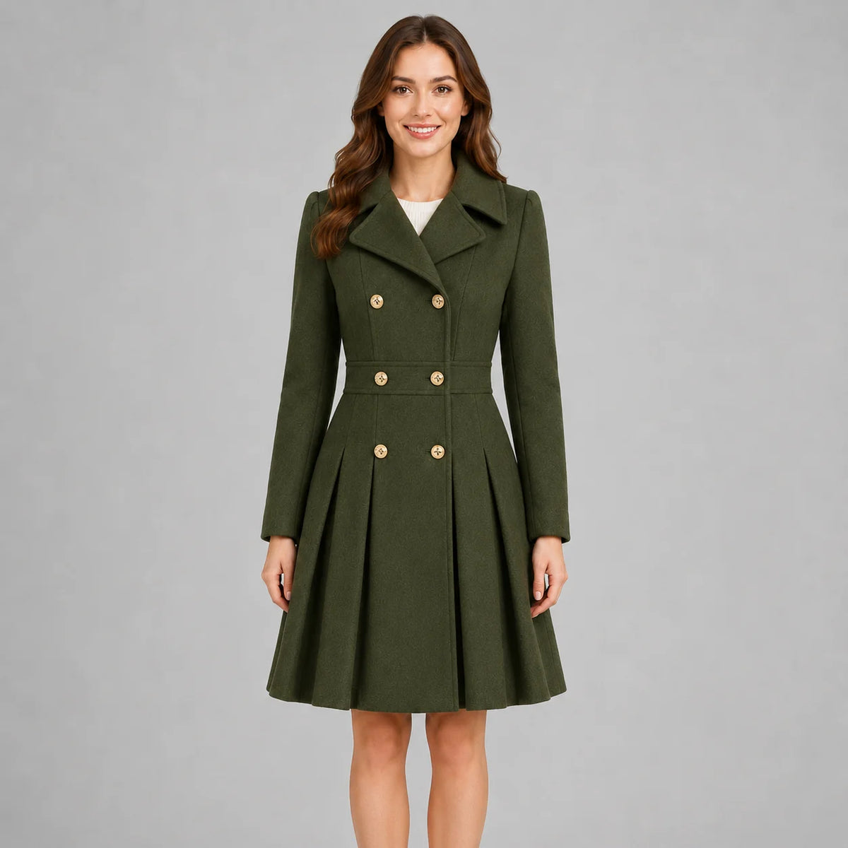Mirella Women's Coat | Double Breasted, Flared Silhouette 7
