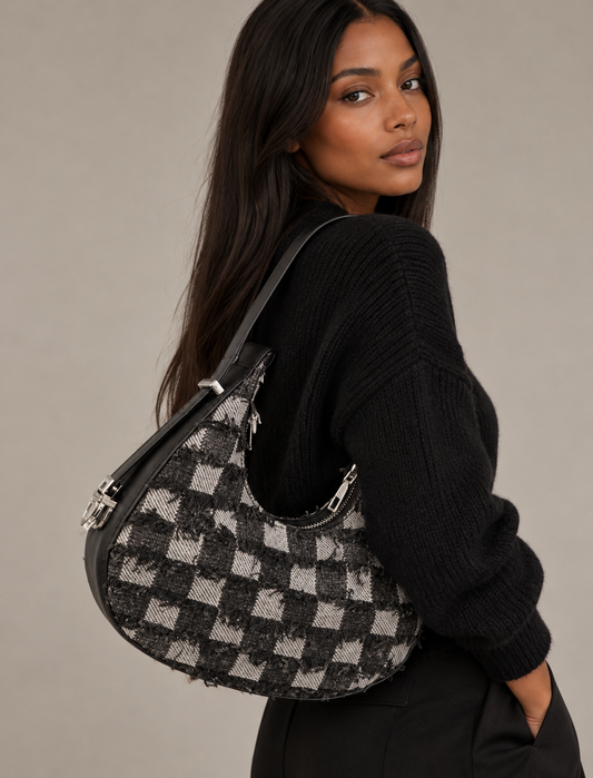 Kendra Women's Handbag | Check Textured, Spacious Design