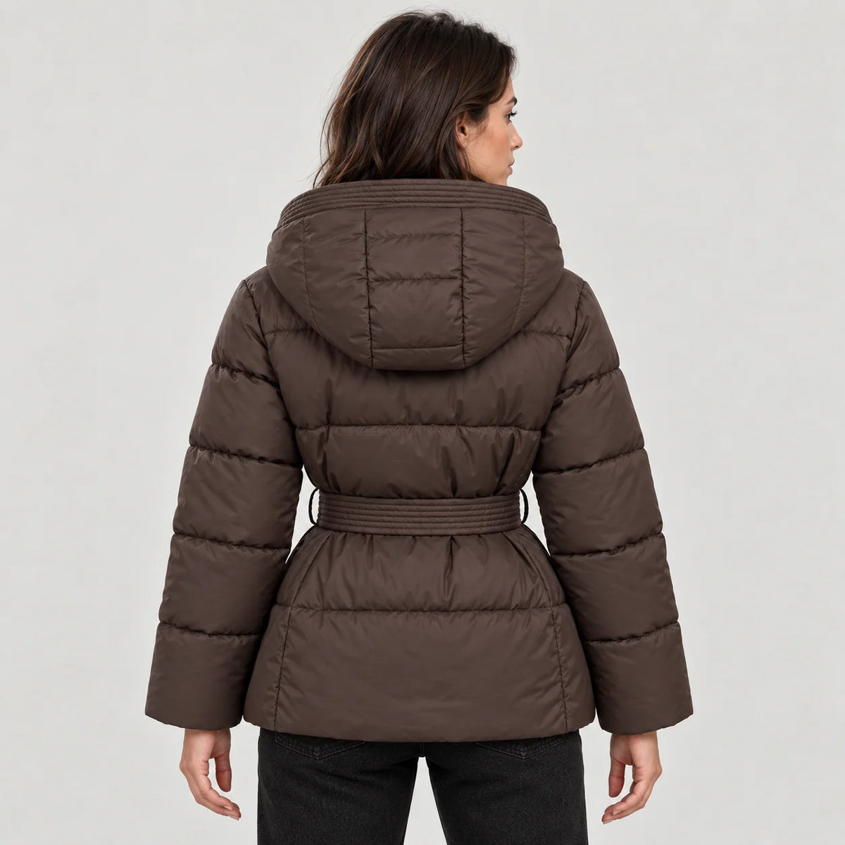 Montarello Women's Quilted Puffer Jacket | Hooded, Belted, Insulated 2