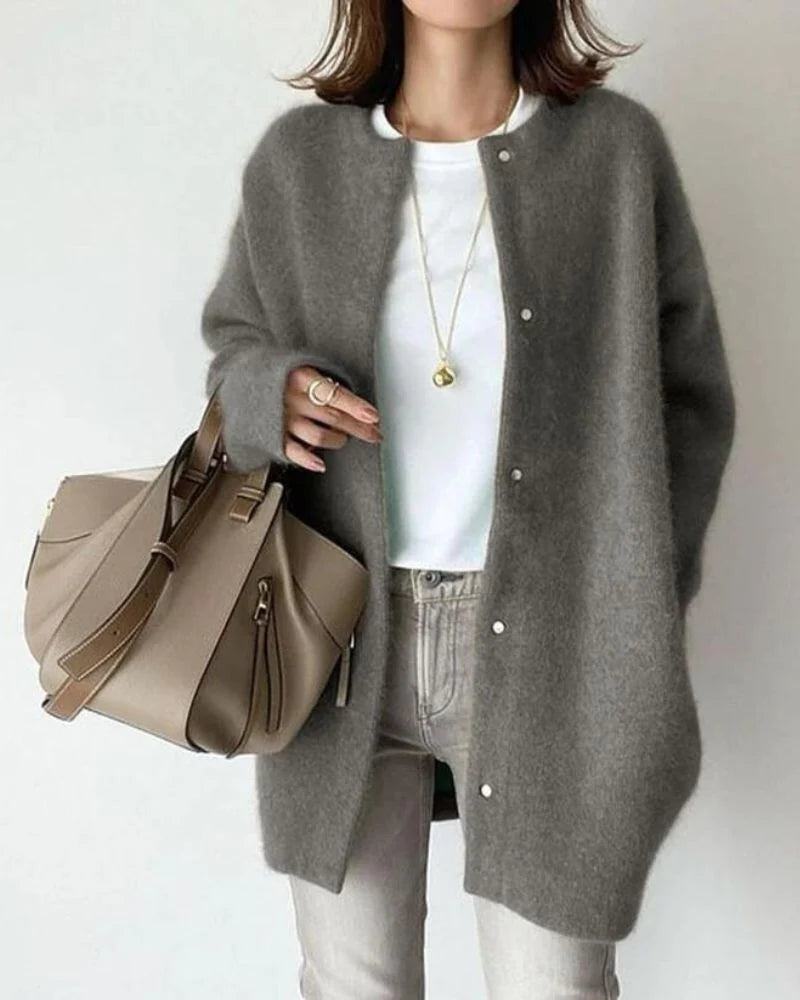 Olwen Women's Long Cardigan | Fluffy Knit, Oversized Fit 2