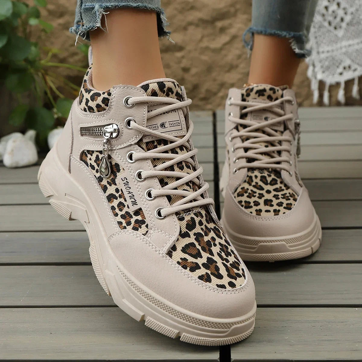 Penelope Women's Platform Sneakers | Leopard Print, Comfortable Everyday Wear 0