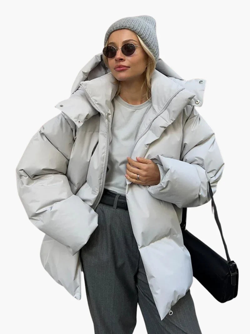 Poppy Women's Black Puffer Jacket | Quilted, Hooded, Warm 10