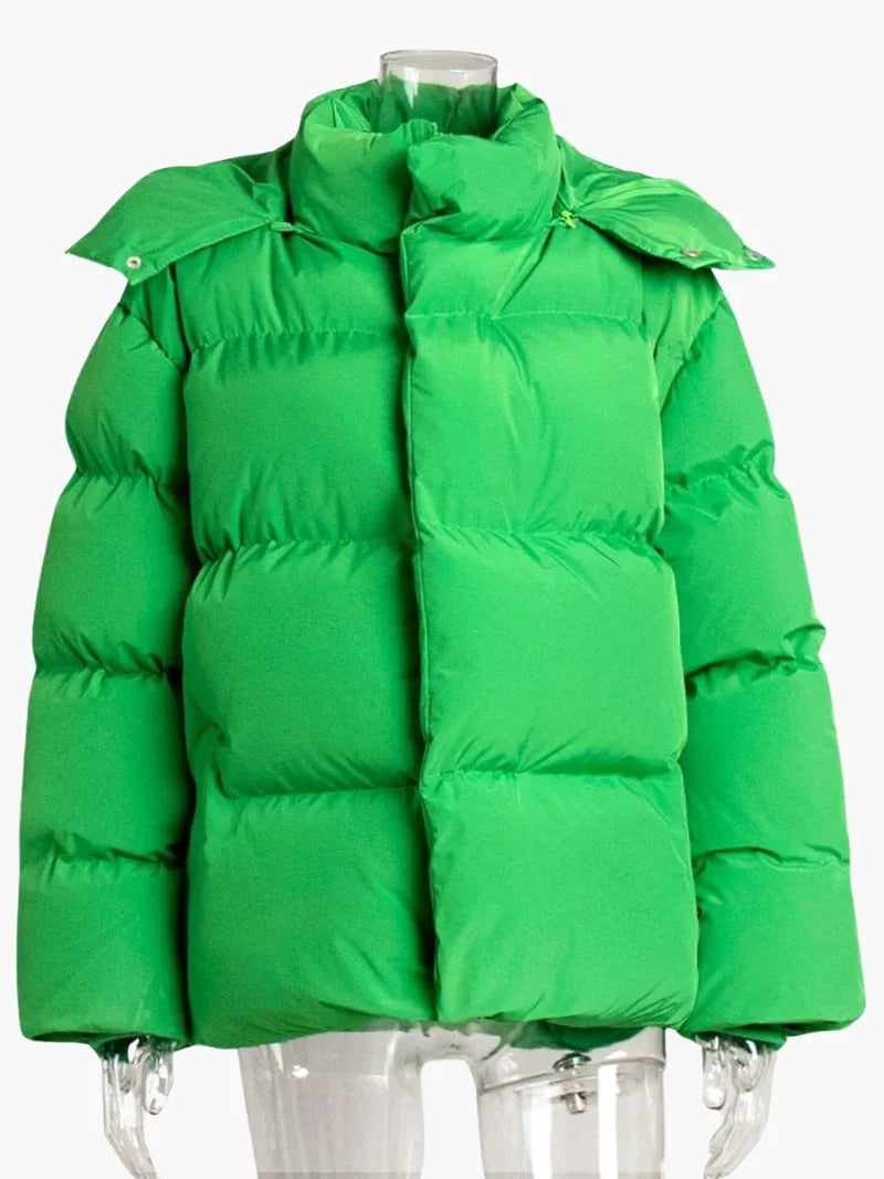 Poppy Women's Black Puffer Jacket | Quilted, Hooded, Warm 6