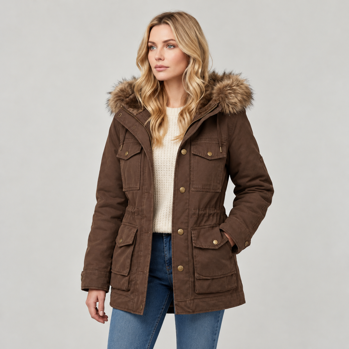Brenna Women's Parka | Fur Trimmed Hood, Wind-Resistant Winter Jacket