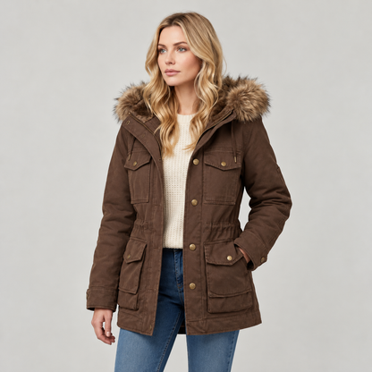 Brenna Women's Parka | Fur Trimmed Hood, Wind-Resistant Winter Jacket