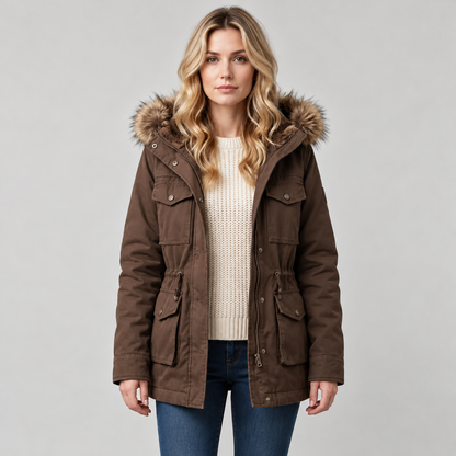 Brenna Women's Parka | Fur Trimmed Hood, Wind-Resistant Winter Jacket