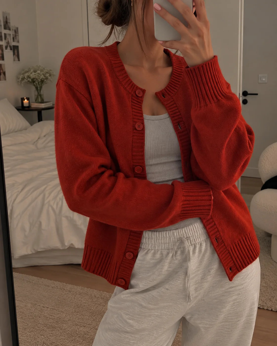Sable Cardigan | Soft Wool-Knit, V-Neckline, Ribbed Cuffs 5