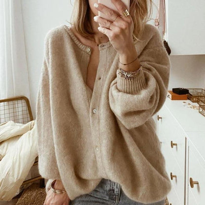 Talia Women's Cardigan | Fluffy Brushed Knit, Oversized Fit 0
