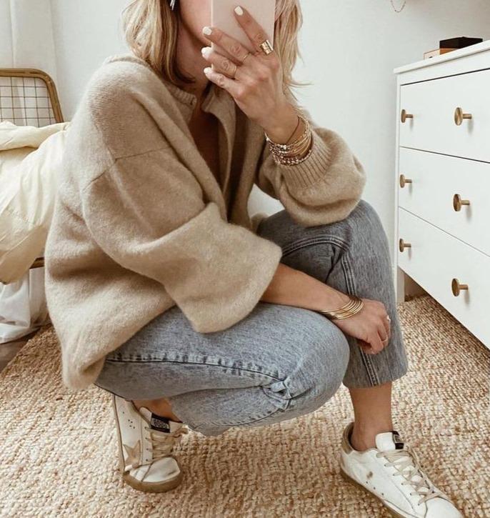 Talia Women's Cardigan | Fluffy Brushed Knit, Oversized Fit 2