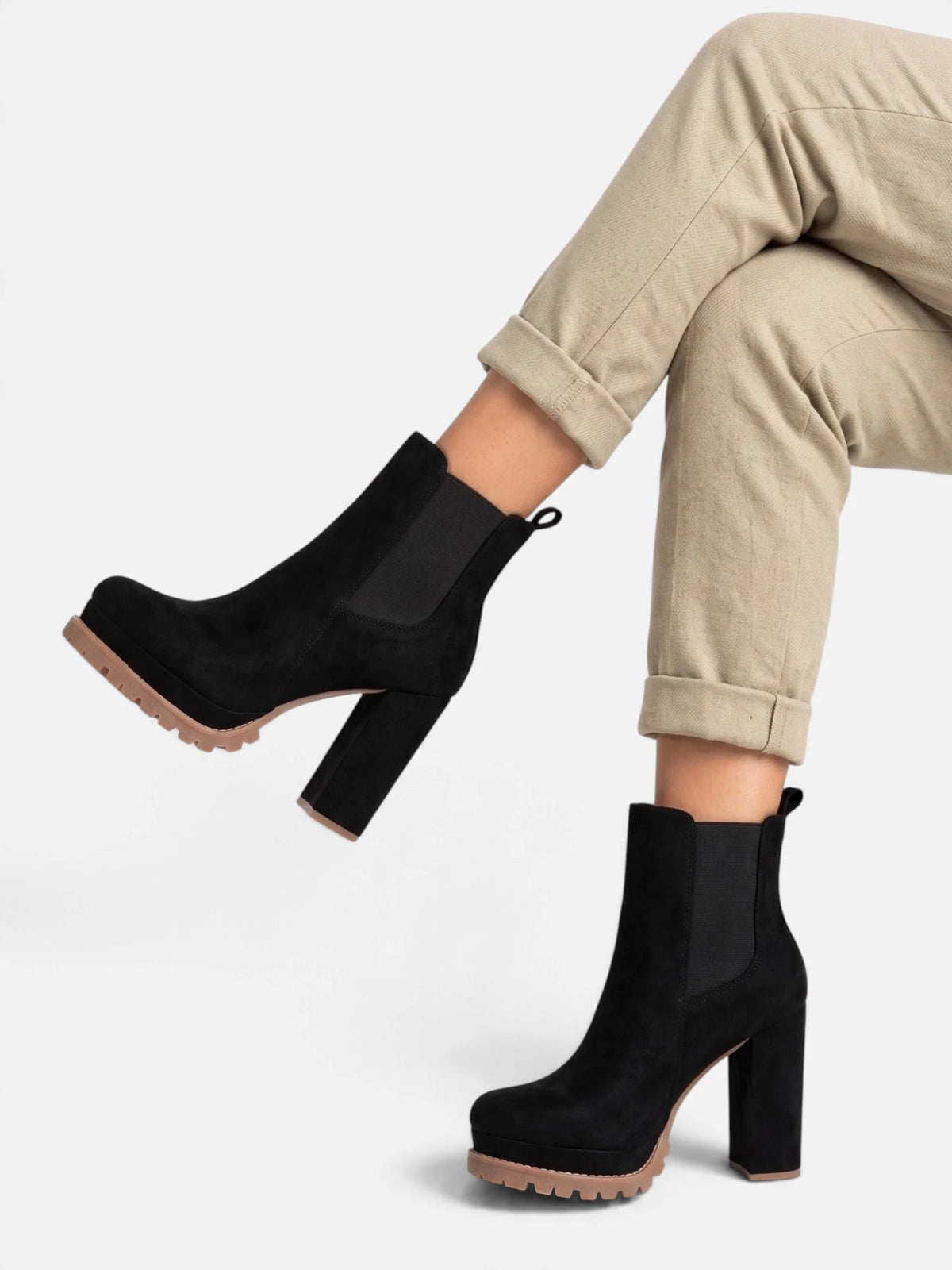 Willa Women's Chelsea Boots | Platform Block Heel, Slip-On Design 2