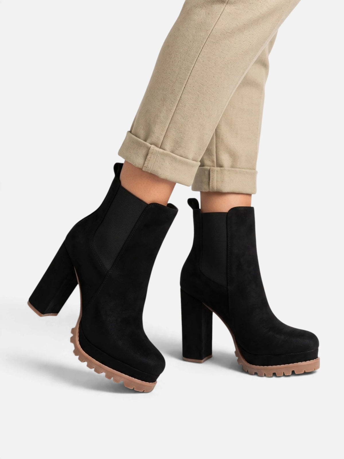 Willa Women's Chelsea Boots | Platform Block Heel, Slip-On Design 3