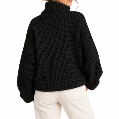 Willa Women's Oversized Sweater | Chunky Waffle Knit, Relaxed Fit 1